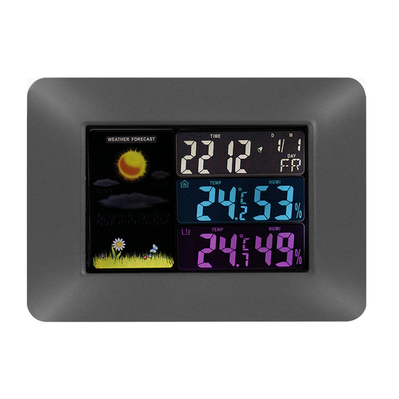 Multi-functional Wireless Digital Thermometer Hygrometer Colorful LCD Weather Forecast Clock