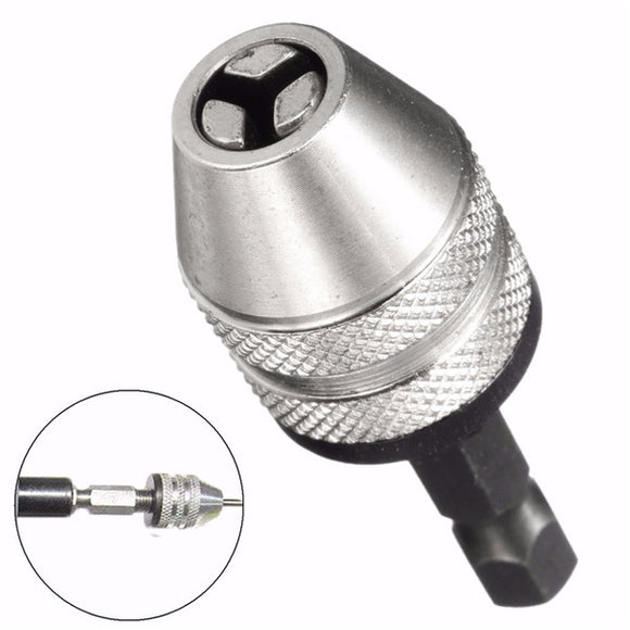 0.3-4mm 1/4 Inch Hex Shank Keyless Drill Chuck Adapter Quick Change Converter