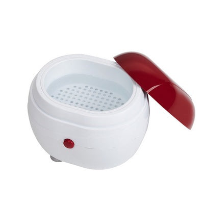 Deep Cleaning Denture cleaner Mini Ultrasonic Cleaner White&Red Eyeglasses Jewelry Cleaner