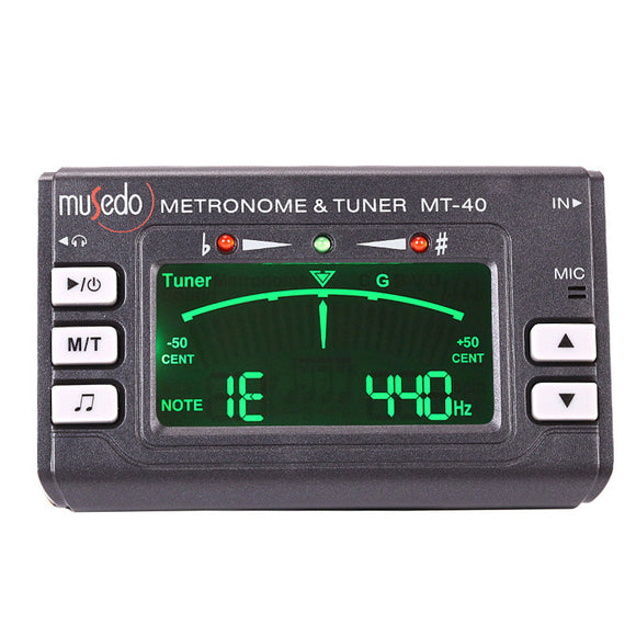 Zebra MT-40/40W LCD Digital Clip-on Electric Guitar Metronome Tuner