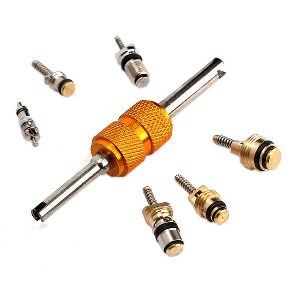 35pcs A/C Automotive Air Conditioning Valve Core Assortment Kit Tool Box for R12 & R134A