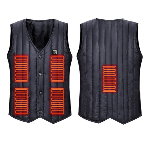 USB Heating Vest Men's Electric Heated Waistcoat Jacket Outdoor Winter Warm Coat