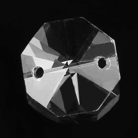 1X 5X 10X 14MM Chandelier Crystal Glass Octagon Bead Pendant Lamp Prisms Part Decoration