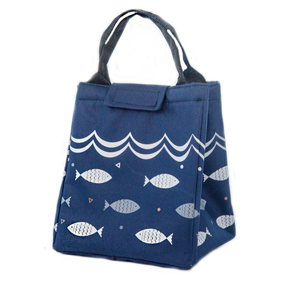Fish Pattern Oxford Picnic Bag Aluminum Foil Insulation Package Waterproof Cooler Lunch Box Bag