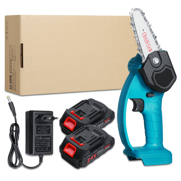 4Inch Mini Electric Chain Saw Woodworking Pruning Garden Power Tool W/ 1pc or 2pcs Battery