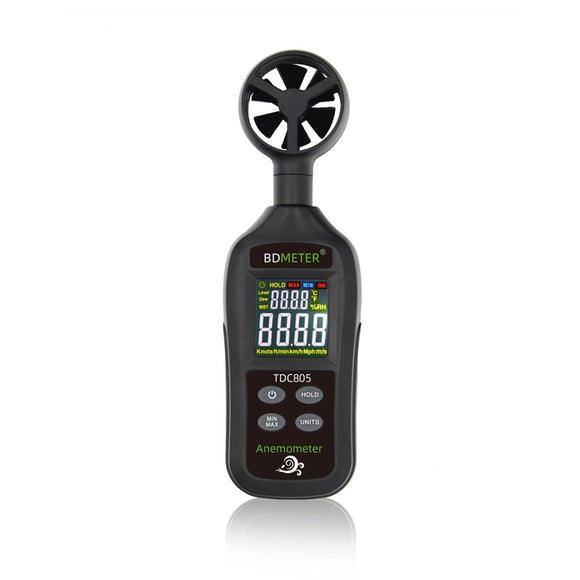 BDMETER TDC805 Handheld Digital Anemometer High-precision Digital Wind Speed Tester Temperature Meter