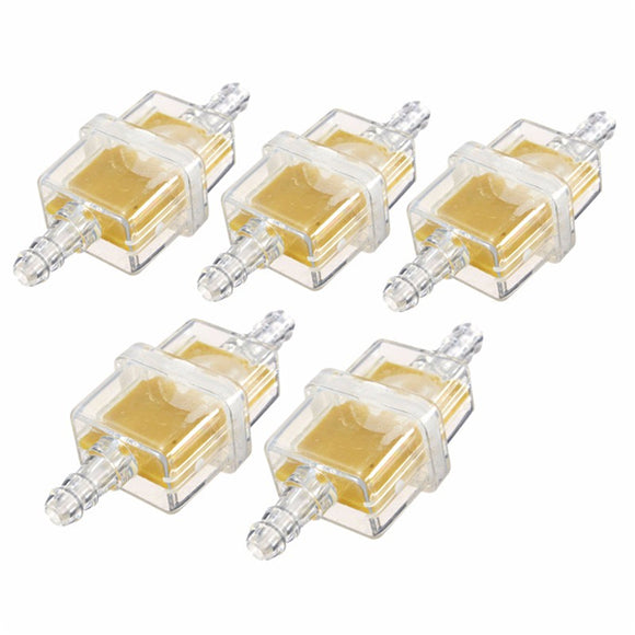5pcs 6mm Inline Fuel Oil Filter for Motorcycle Moped Scooter Dirt Bike Yellow