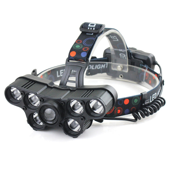 XANES 2900LM T6+6xXPE Bike Bicycle Cycling Headlamp SOS Whistle Telescopic Zoomable USB Interface