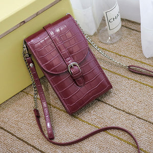 Women Crocodile Pattern Retro Crossbody Bags Shoulder Bags Phone Bags