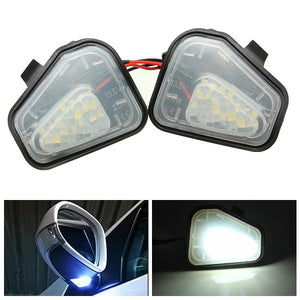 Pair 18 LED White Under Side Mirror Puddle Lights For VW Passat