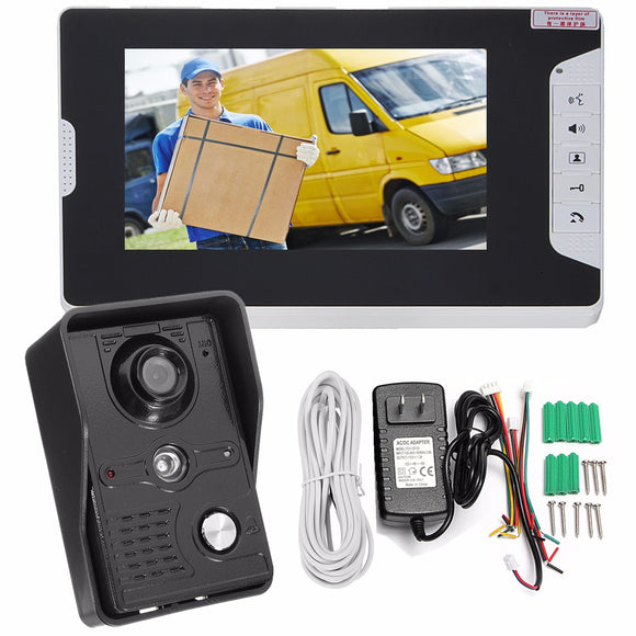 7inch LCD Video Doorbell Intercom IR Camera Monitor Night Vision Home Security