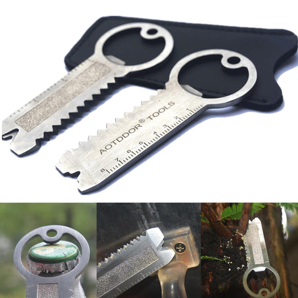 IPRee Portable EDC 10 In 1 Tool Screwdriver Wrench Keychain Survival Bottle Opener Stainless Steel
