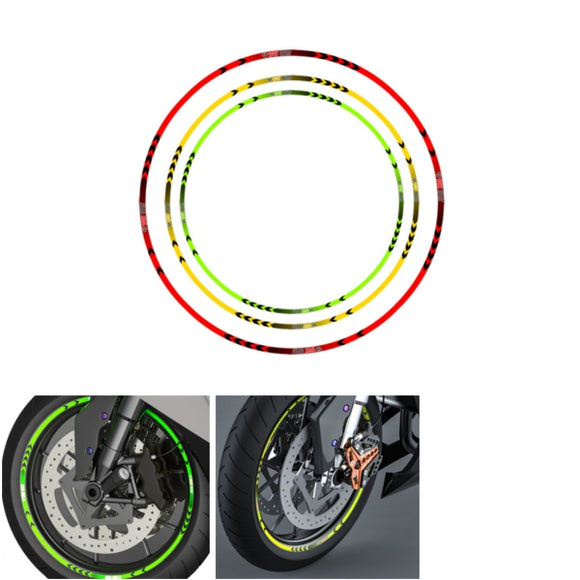 Motorcycle Rim Stripe Wheel Decals Reflective Tape Bike Car Sticker Green Red Yellow Universal