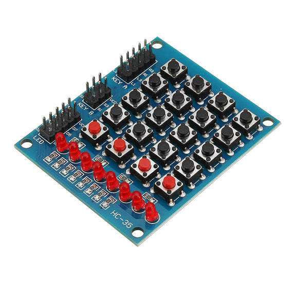10pcs 8 LED 4x4 Push Button Switch 16 Keys Matrix Independent Keyboard Module For AVR ARM STM32