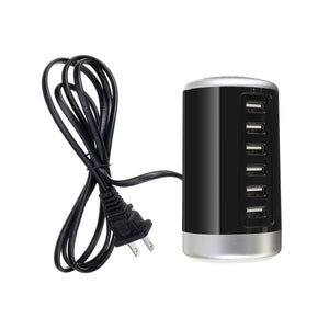 30W 6 Port USB Charger Portable Travel 6 Port Desktop Phone Tablet Charger Charging Station