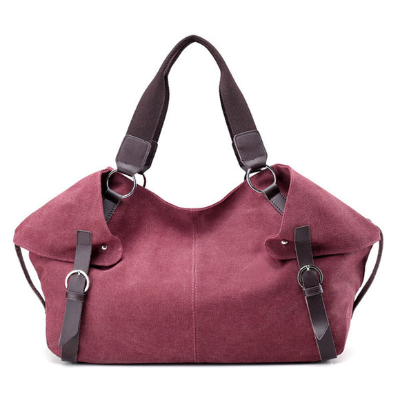 Women Retro Canvas Tote Handbags Casual Shoulder Bags Capacity Crossbody Shopping Bags