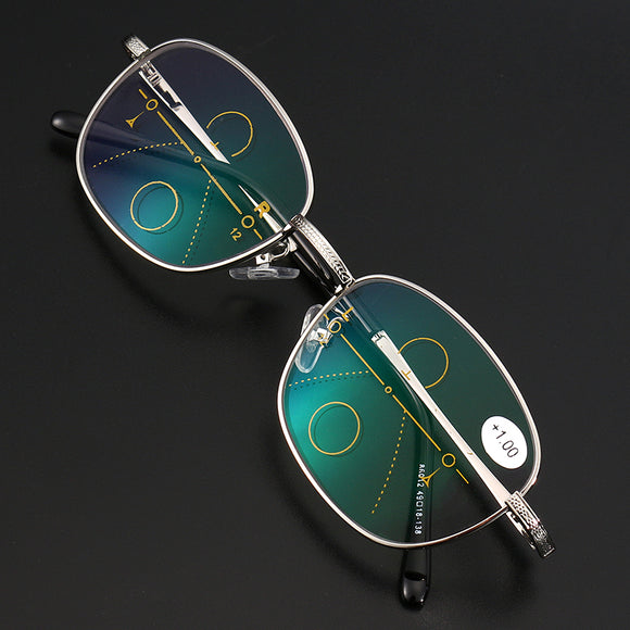 KCASA Men's Internal Progressive Multifocal Lens Presbyopia Intelligent Reading Glasses