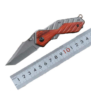 X59 150mm 3CR13 Stainless Steel Blade Red Sandalwood Steel Handle Mini Porcket EDC Folding Knife