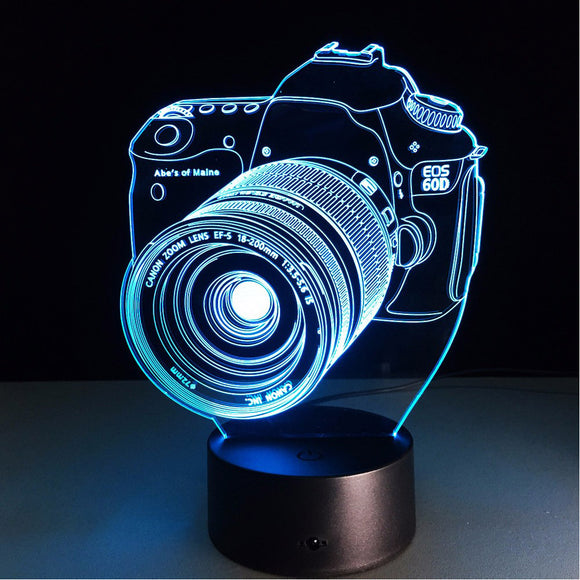 Digital Camera 3D LED Lights Colorful Touch Night Light Christmas Gift