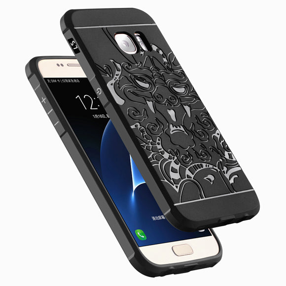 3D Dragon Pattern Fall Resistant Shockproof Silicone Cover Case for Samsung Galaxy S7