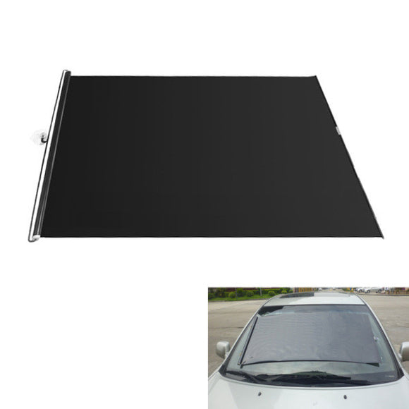 130cm Black Retractable PVC Sunshade Roller Car Curtain Window Shade Protection