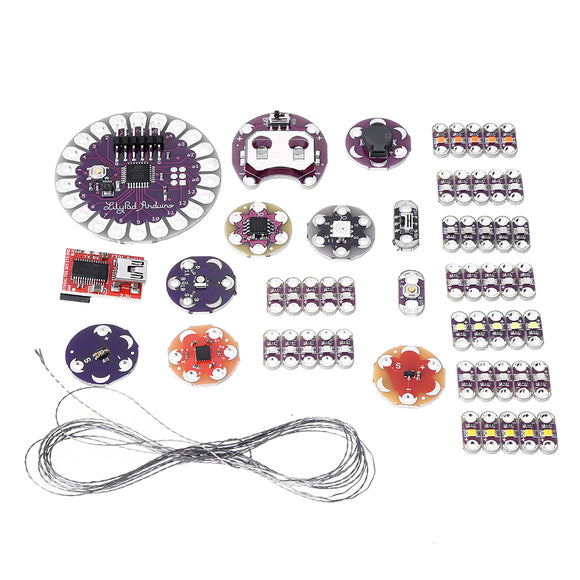 LilyPad Kit Wearable Electronic LED and Sensor Kit Temperature Sensor with Cable LilyPad for Arduino - products that work with official Arduino boards