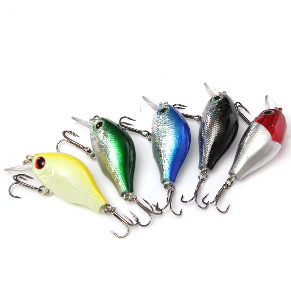 5pcs/lot Plastic Fishing Lures Bait Minnow Bass Floating Lure Fishing Tackle Hooks Fishing Accessory