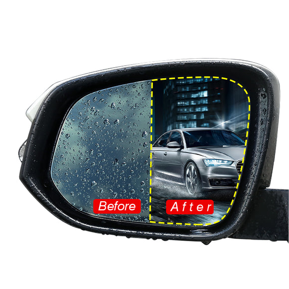 2Pcs 175x200mm Car Anti Fog Nano Coating Rainproof Rear View Mirror Window Protective Film