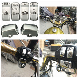 Motorcycle Control Switch Button Cap Cover Kit For Harley Softail Dyna Sportster