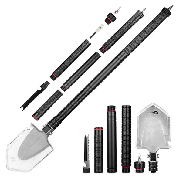 LAOTIE Portable Foldable Multi-function Tri-fold Shovel Outdoor Survival Tool Camping Shovel