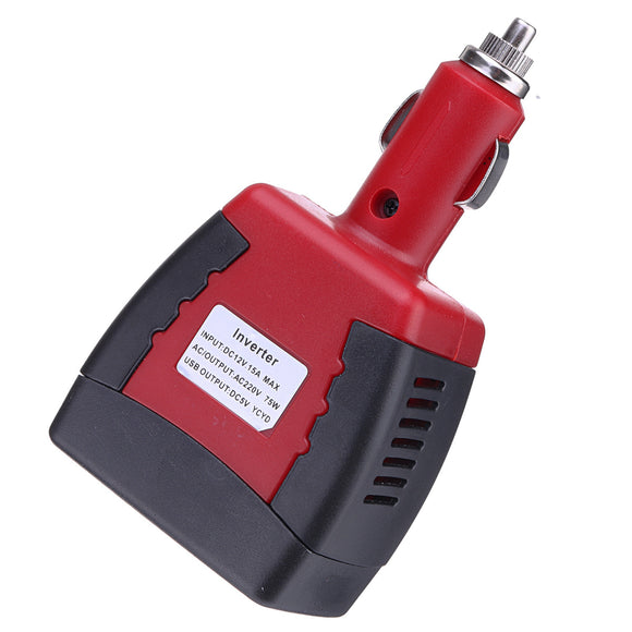 75W 12V to 220V Portable Car Power Inverter Charger Converter USB 2.1A 5V