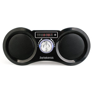 Retekess TIVDIO Digital Display FM AM Stereo Radio Dual 1.6W Bass Loudspeaker USB Disk SD Card MP3 Player AUX Speaker