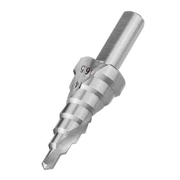 Drillpro 4-16.5mm HSS Step Drill Bit High Speed Steel Triangular Handle Spiral Groove Step Drill Bit