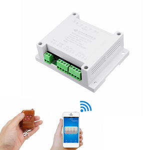 AC 220V 10A Control Smart Switch Point Remote Relay 4 Channel WiFi Module With Shell And 433M Remot