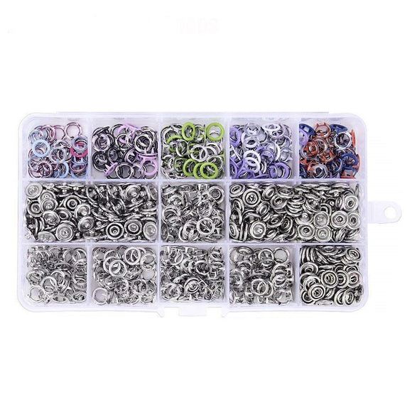 200 Set 9.5MM Prong Pliers Ring Press Studs Snap Popper Fasteners Clothes Button