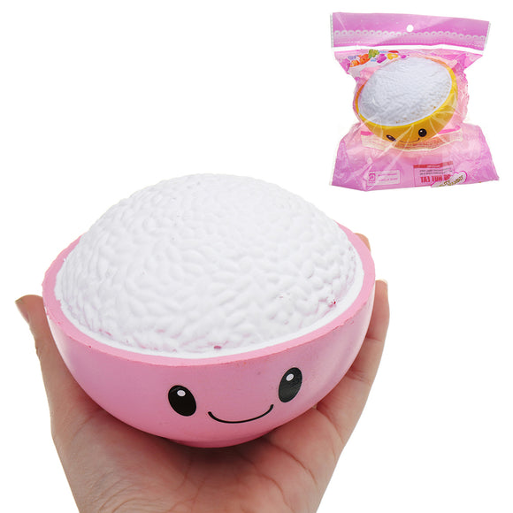 Expression Smile Rice Bowl Squishy 12*10CM Slow Rising With Packaging Collection Gift