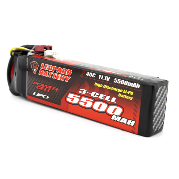 LEOPARD Power 11.1V 5500mAh 40C 3S TRX Plug Lipo Battery for TRAXXAS TR-4 E-REVO Axial Yeti XL Car