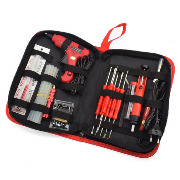 220V/110V 60W DIY Adjustable Temperature Electric Soldering Iron Welding Kit Screwdriver Glue Guns Repair Carving Rework Station Soldering Iron Accessorieswith Kit Bag