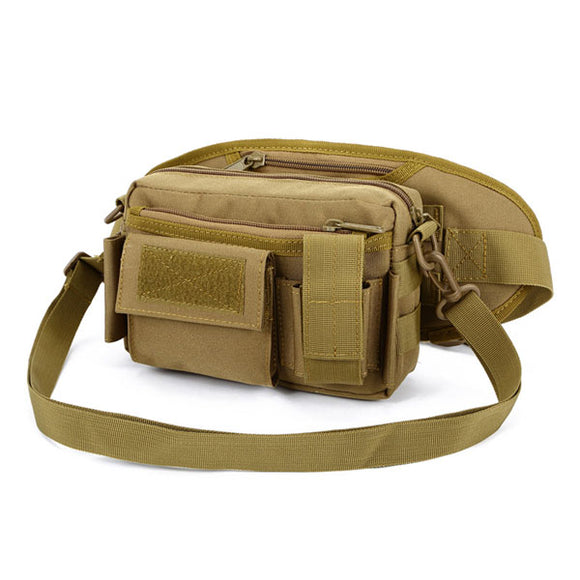 Men Nylon Camouflage Outdoor Waist Bag Multifunctional Detachable Military Shoulder Bag