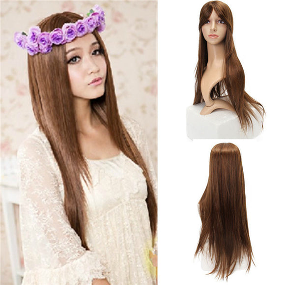 Long Straight Heat Resisitant Fiber Synthetic Wig Cosplay Wigs Full Hair Women Party 4 Colors