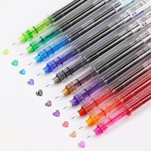 10 Colors 0.5mm Gel Pen Colored Pens Creative Capillary Blue Pens Cute Writing Stationery