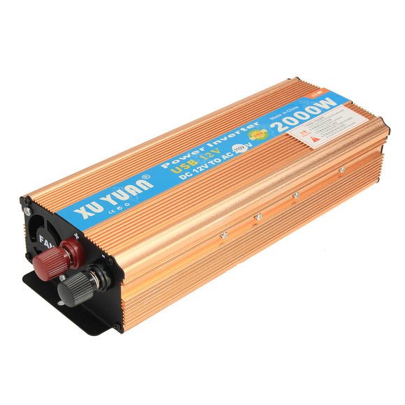 500W/1200W/2000W Modified Sine Wave Power Inverter DC 12V to AC 110V Car Converter