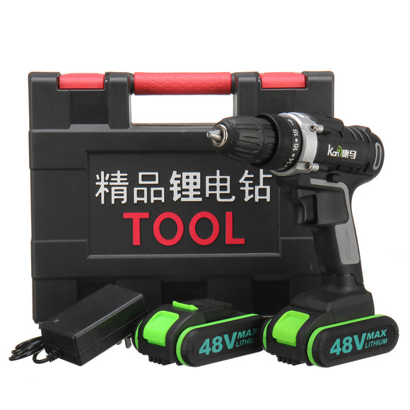 48V 18 Gear Power Drills Cordless Electric Drill 2 Speed LED lighting Powerful Driling Tool