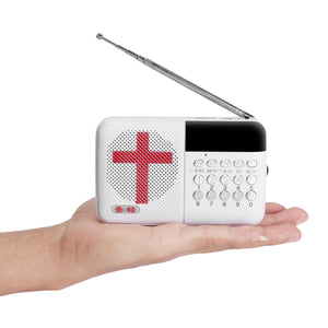 Portable Electronic Bible Audio Speaker Player Rechargeable FM Radio TF Card