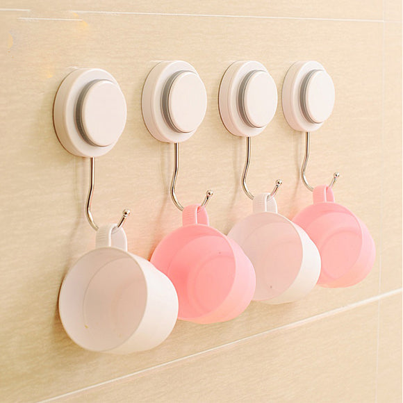 Seamless Sution Cup Hook Bathroom Accessories Clasps Single Stainless Steel Hook Hanger