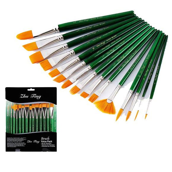Zhuting 15 Transparent Green Rod Practical Nylon Writing Brush Suit