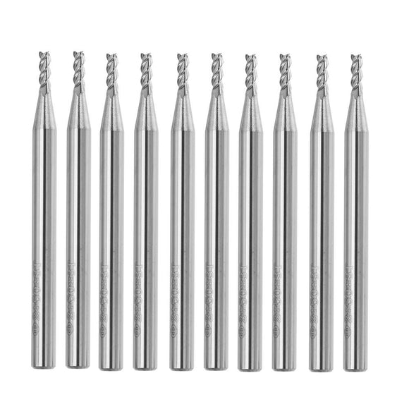 Drillpro 10pcs 2mm HRC58 3 Flutes End Mill Cutter Tungsten Carbide CNC Milling Cutter Tool for Aluminum