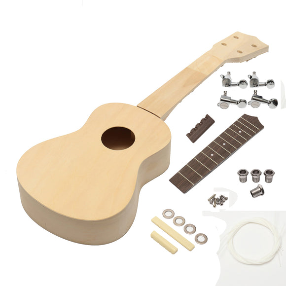21 Inch Hand-assembled Painting Ukulele With Musical Accessories for Guitar DIY
