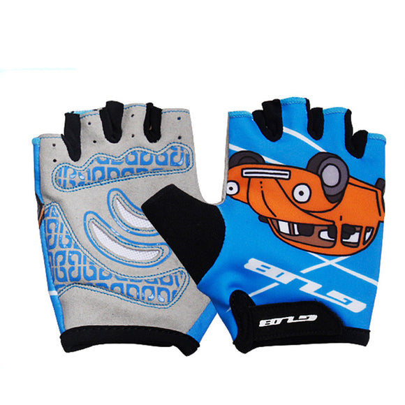 GUB Children Cycling Half Finger Gloves Lycra Anti-Slip Gloves for Banlance and Pedal Bike Bicycle