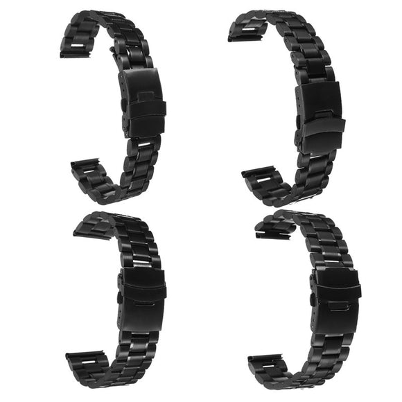 18/20/22/24mm Stainless Steel Double Lock Flip Bracelet Watch Band Link Black